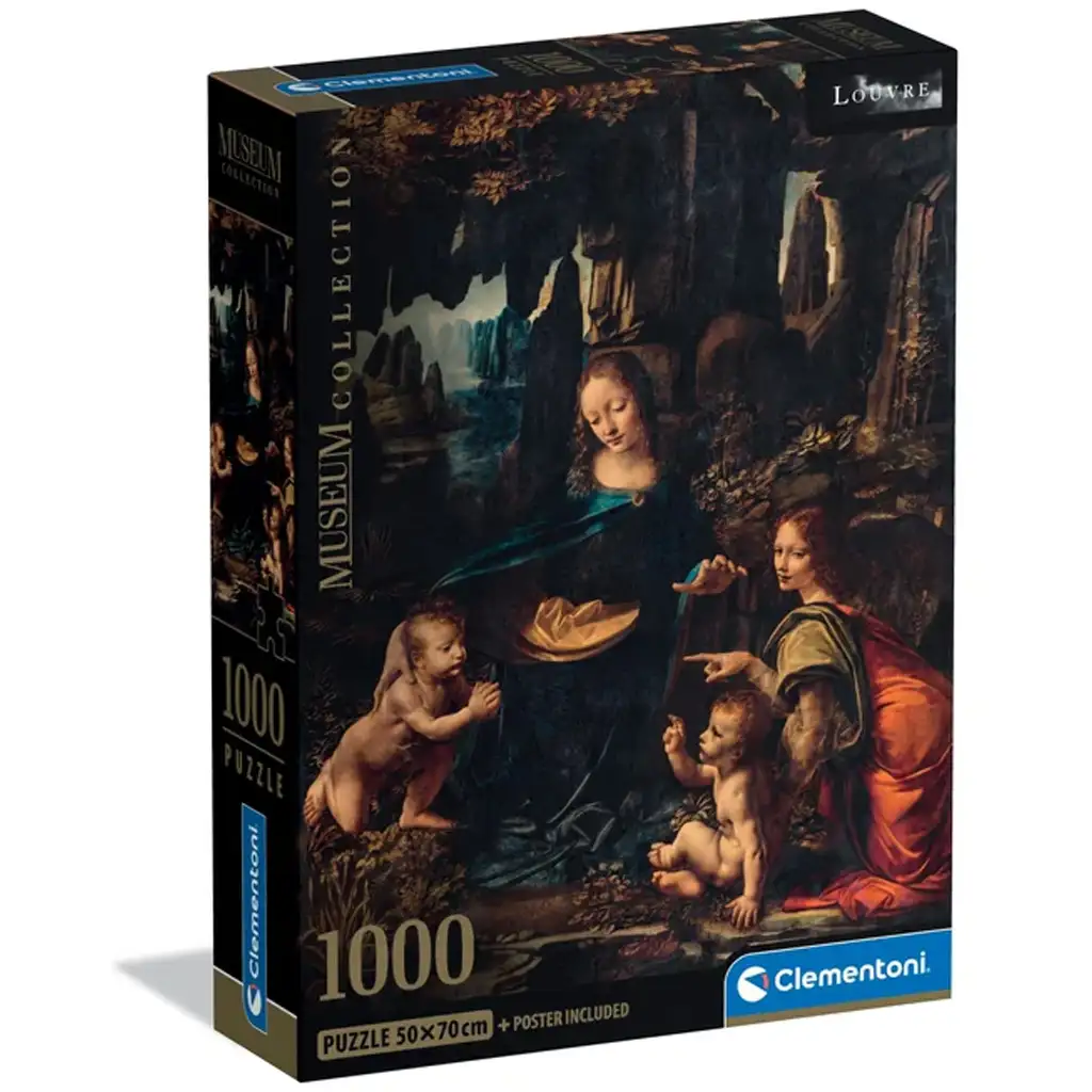Museum Collection: Leonardo da Vinci - Die Felsgrottenmadonna 1000-teiliges Puzzle mit Poster - Clementoni Bild 1