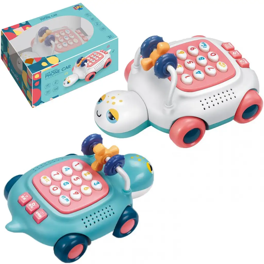 Musik- und leuchtendes Babytelefon mit Schildkrötenmotiv in zwei Varianten, 20 cm Bild 1