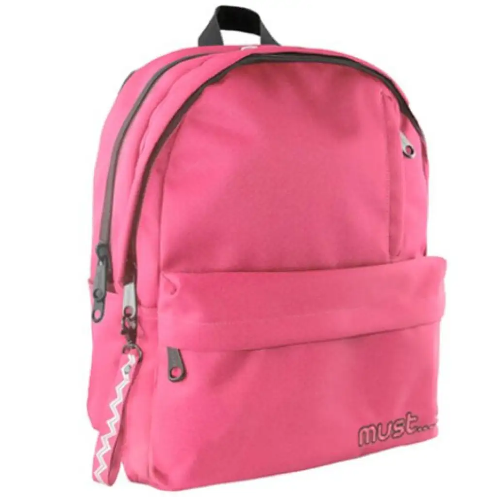 Muss: Abgerundeter hellroter vierschichtiger Schulranzen, Rucksack 32x17x42cm Bild 1
