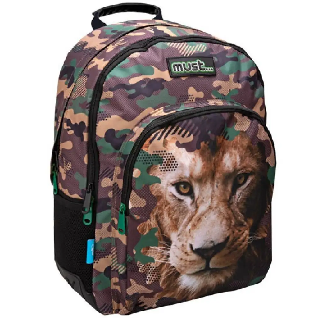 Must... Animal Planet Löwenmuster Schultasche, Rucksack 33x16x45cm Bild 1