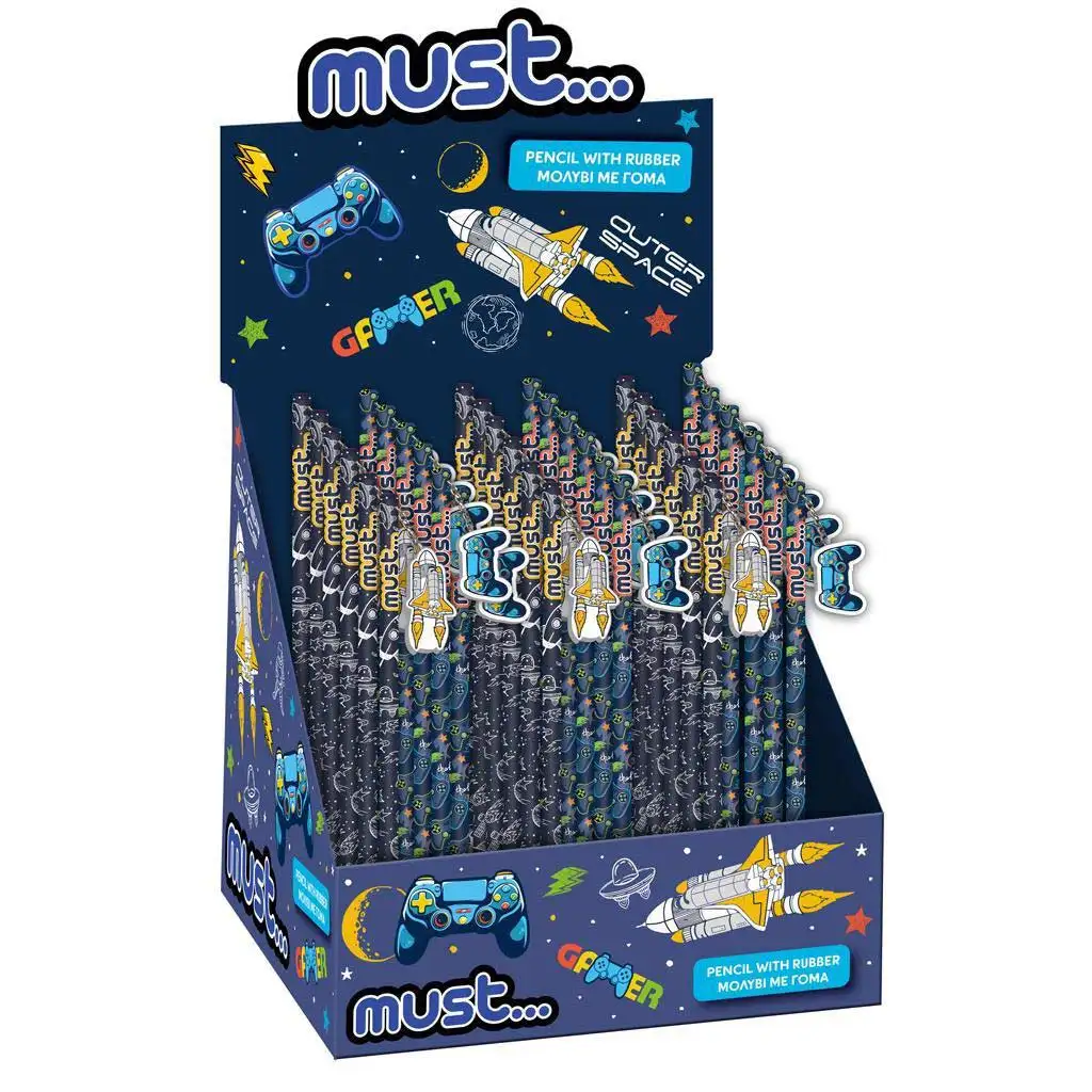 Must: Astronauten- oder Gamer-Bleistift mit Radierer 1 Stück Bild 1