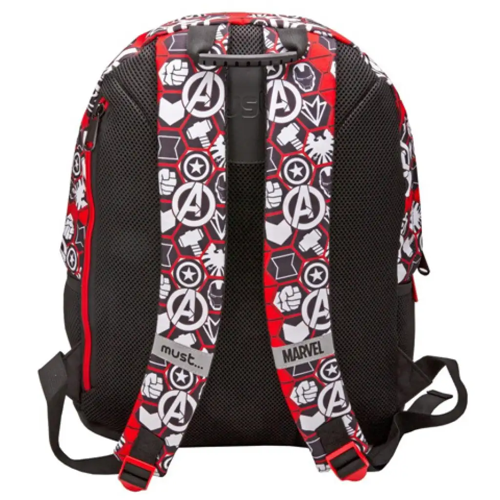 Must: Avengers schwarz-rot Schultasche, Rucksack 32x18x43cm Bild 2
