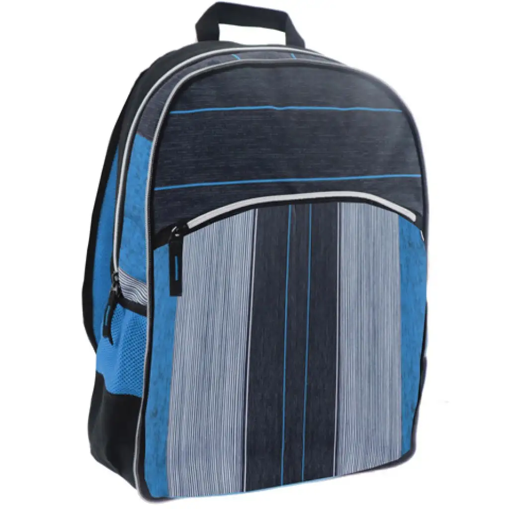 Must: Blau-Schwarz 2-in-1 vierfach unterteilte Schultasche, Rucksack 47x25x33cm Bild 2