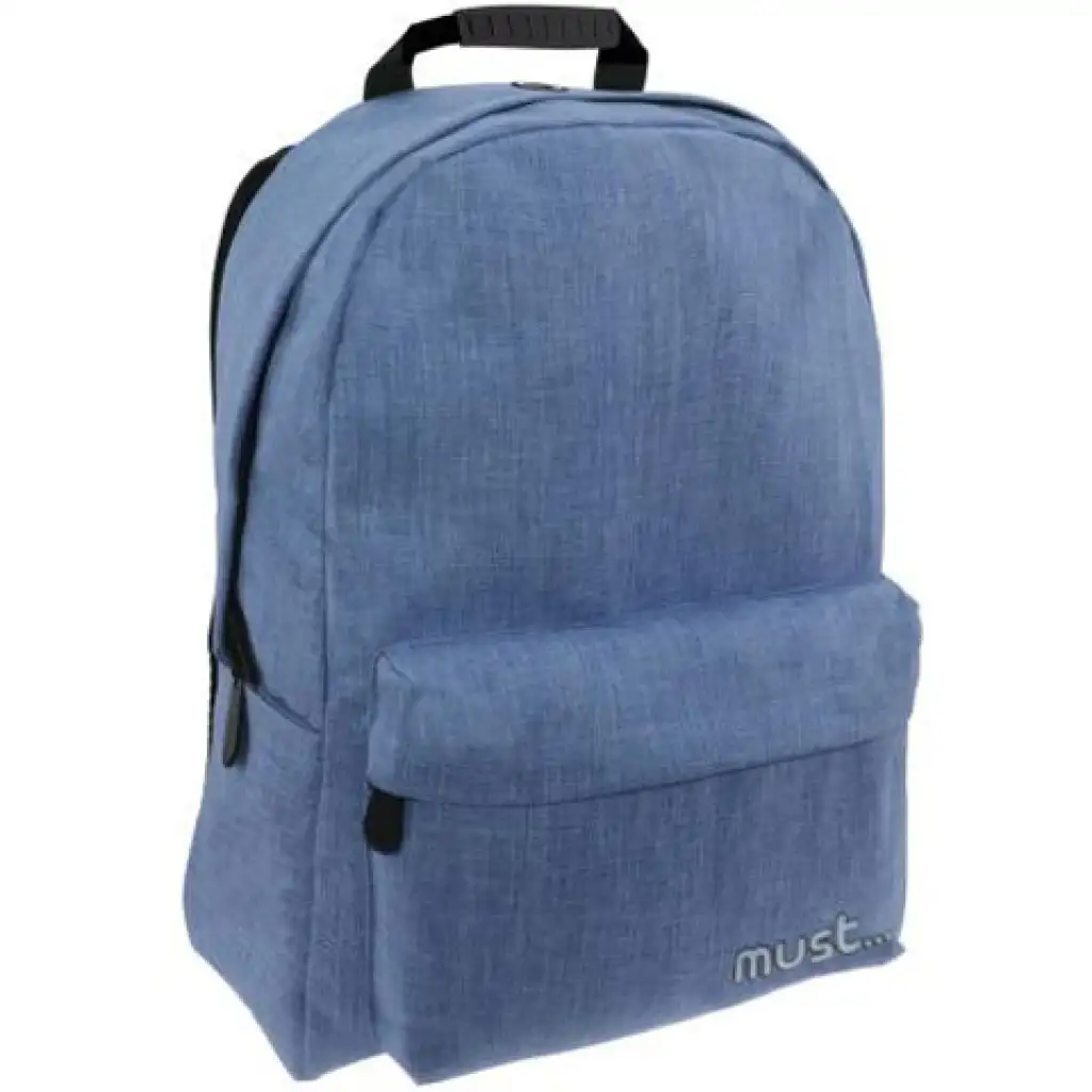 Must: Blaue Monochrome Jeans Schultasche, Rucksack 32x17x42cm Bild 1