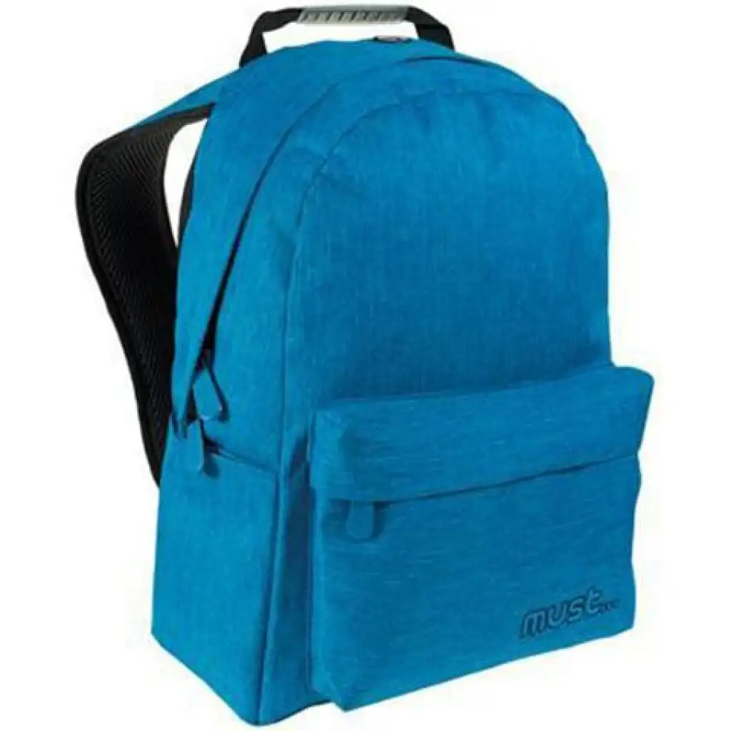 Must: Königsblaue Monochrome Jeans Schultasche, Rucksack 32x17x42cm Bild 1