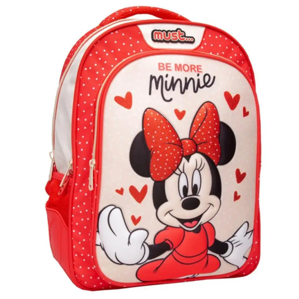 Must: Mehr Minnie Maus roter Schulranzen, Rucksack 32x18x43cm Bild 1