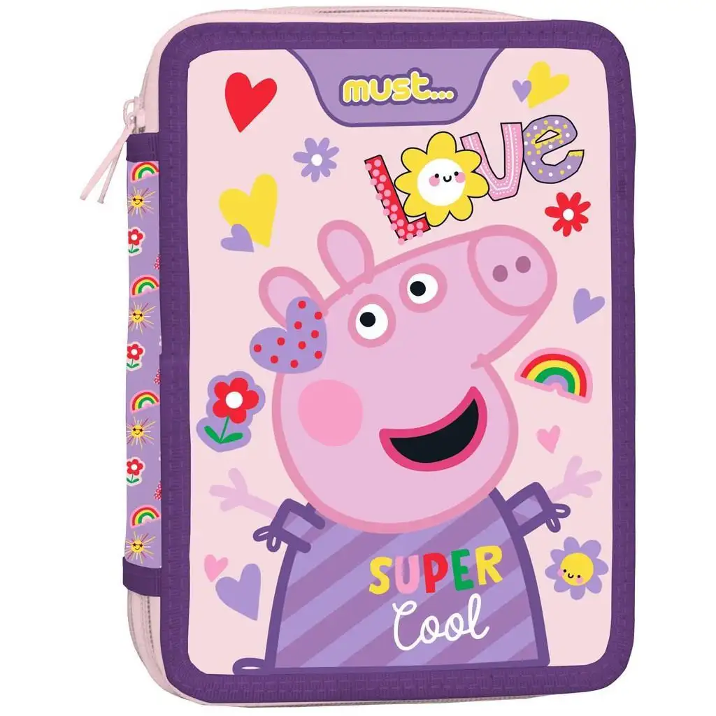 Must: Peppa Wutz zweistöckiger gefüllter Federmäppchen 15x21x5cm Bild 1