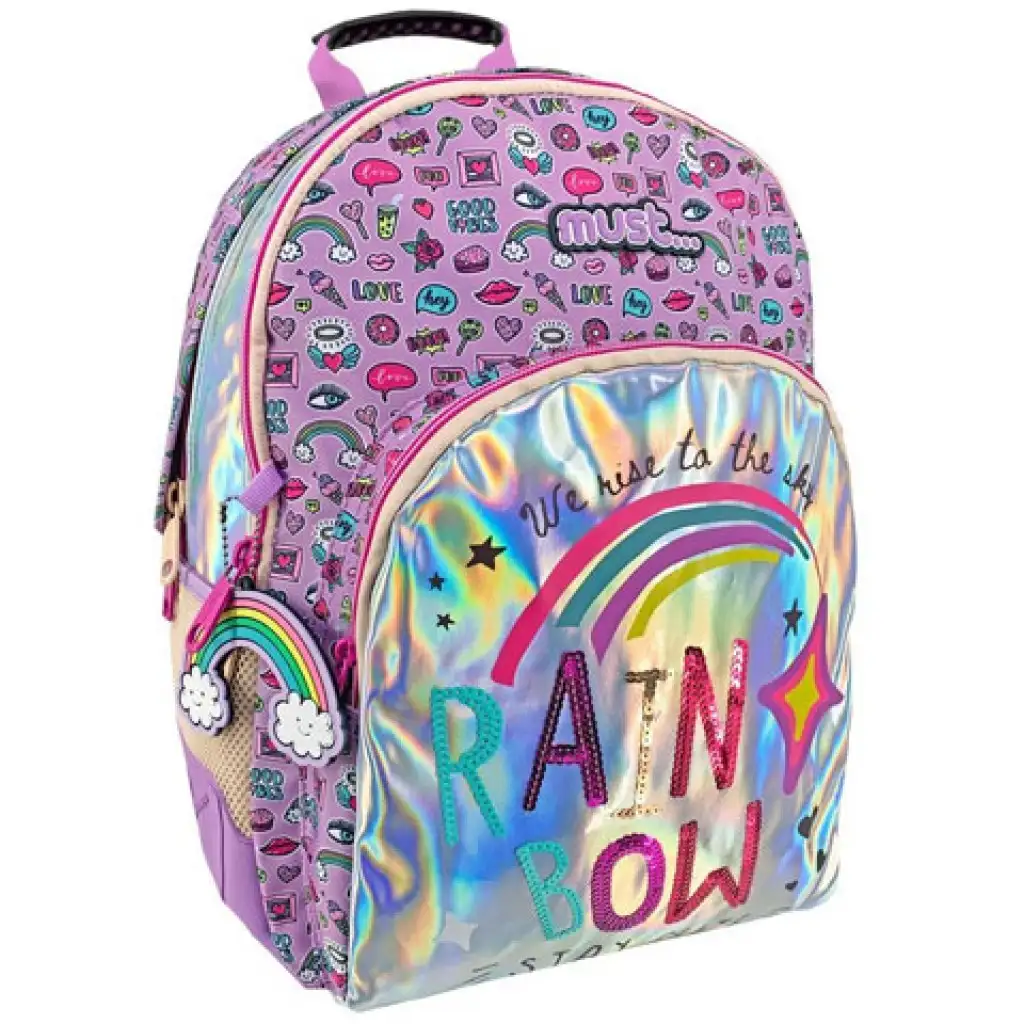 Must... Rainbow Energy Schultasche, Rucksack 33x16x45cm Bild 1