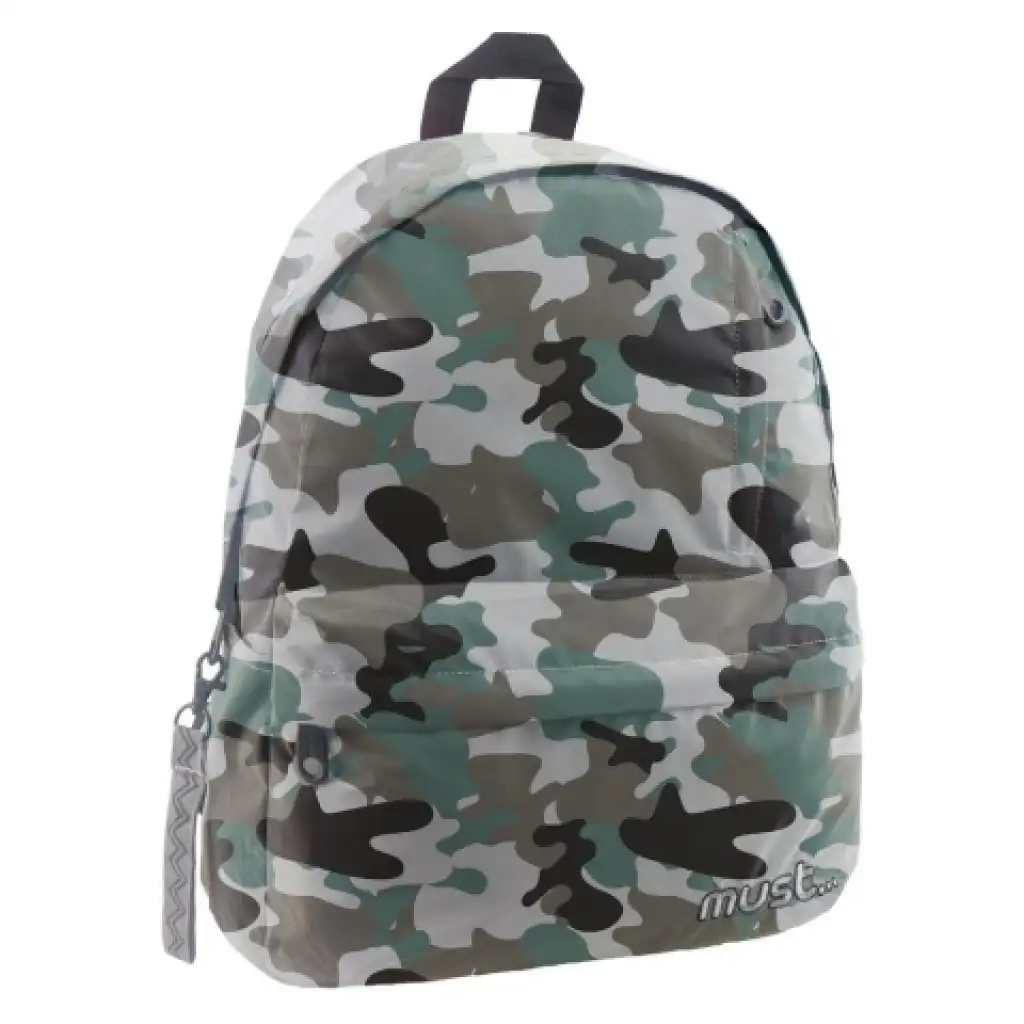 Must Reflective Army Tarnmuster reflektierender Schulranzen Rucksack 42x32x17cm Bild 1
