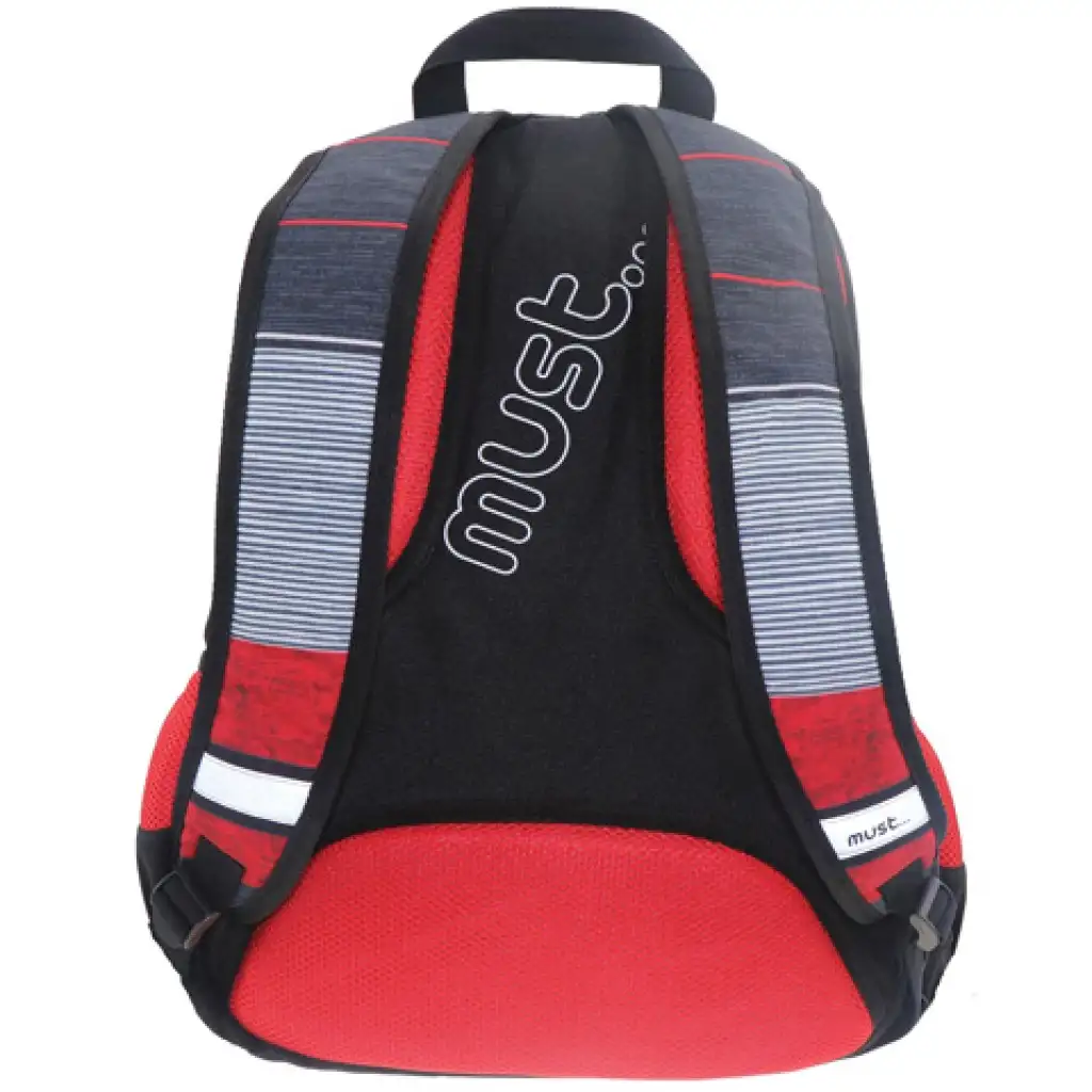 Must: Rot-Schwarz 2-in-1 vierfach unterteilte Schultasche, Rucksack 47x25x33cm Bild 2