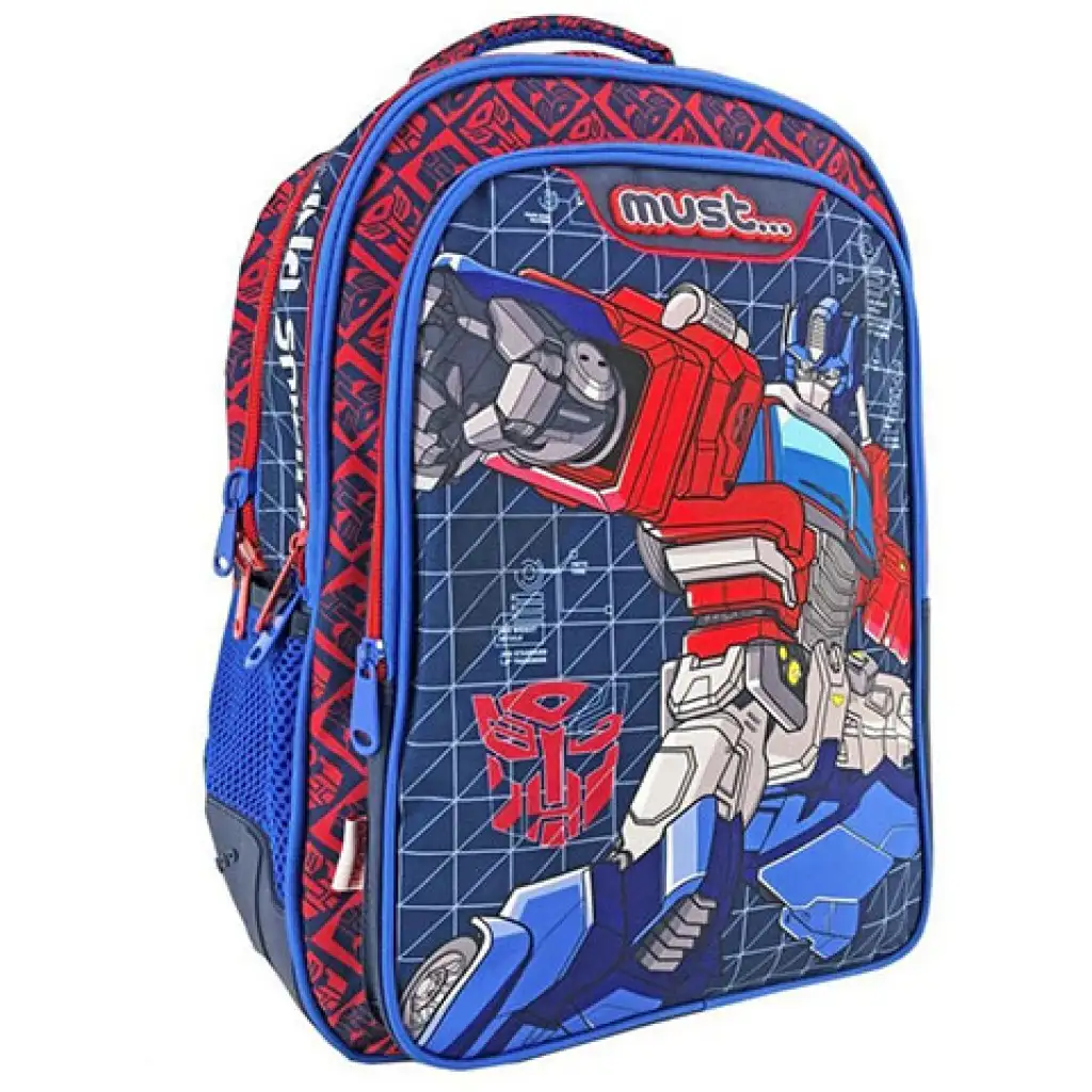 Must... Transformers dreifach unterteilte, abgerundete Schultasche, Rucksack 32x18x43cm Bild 1