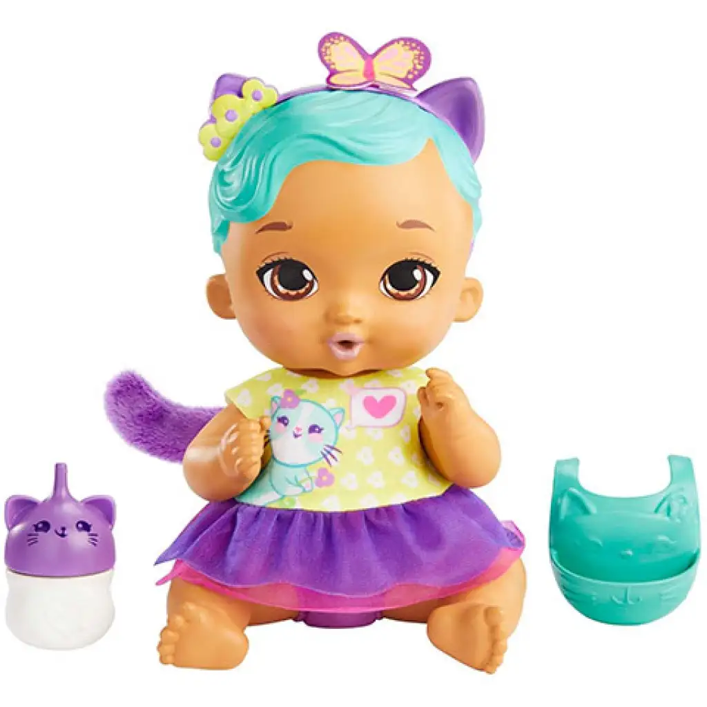My Garden Baby: Süßes Baby Pflege - Türkis Katzenbaby 30cm - Mattel Bild 2