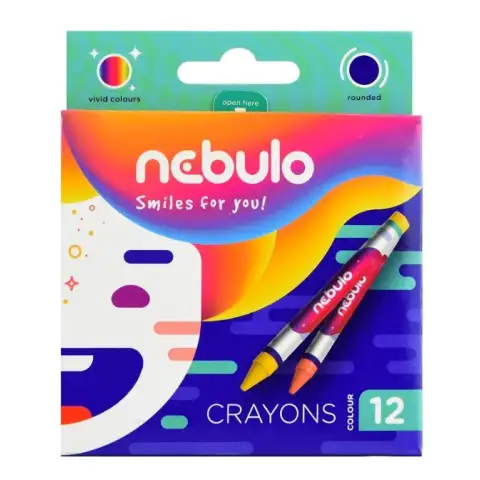 Nebulo: Buntes Wachsmalstift-Set 12 Stück Bild 1