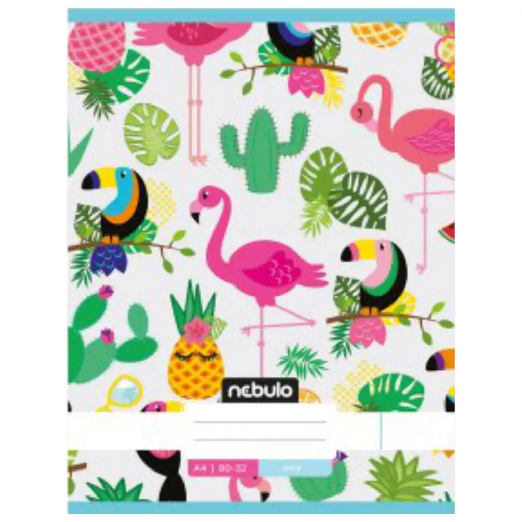 Nebulo: Flamingo und Tukan glattes Heft A4 80-32 Bild 1