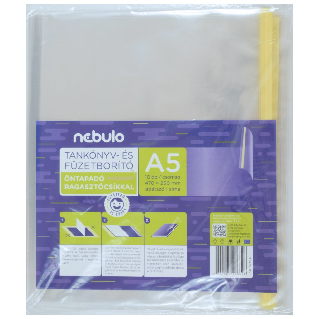 Nebulo: Heftumschlag A/5 10er Pack selbstklebende glatte Folie Bild 1