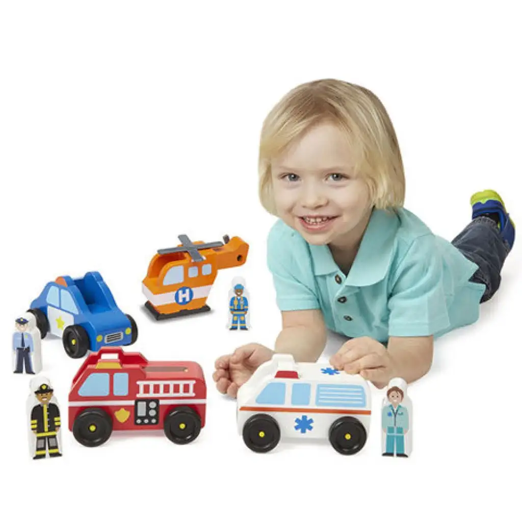 Notfall Holzfahrzeuge und Figuren - Melissa & Doug Bild 3