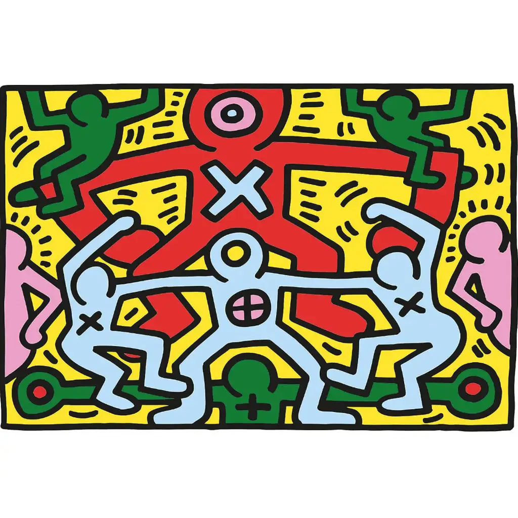 Novo Art: Keith Haring - Unbetiteltes Gemälde 1000-teilige Puzzle - Clementoni Bild 2