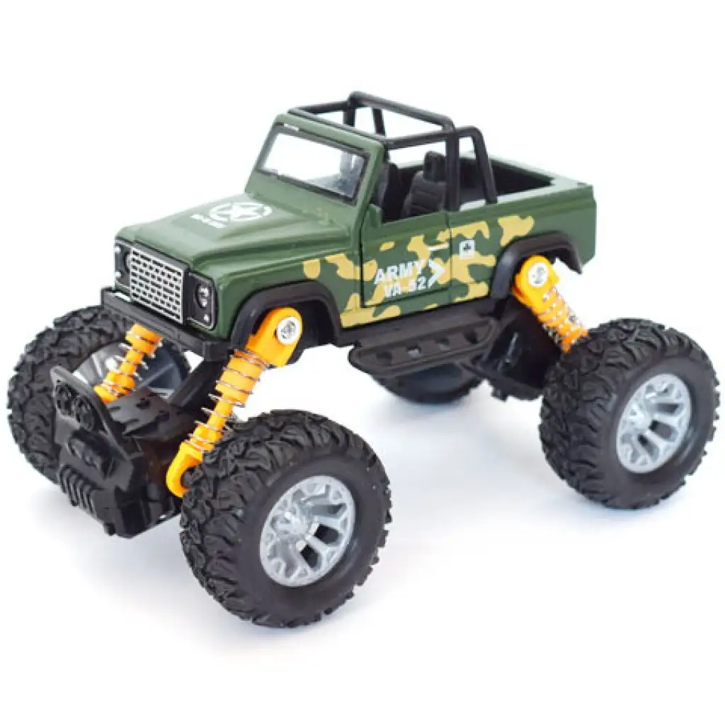 Off-Road Rückziehauto grüner Geländewagen 1/32 Bild 2