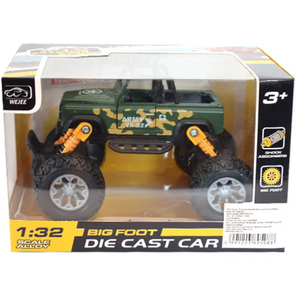 Off-Road Rückziehauto grüner Geländewagen 1/32 Bild 1
