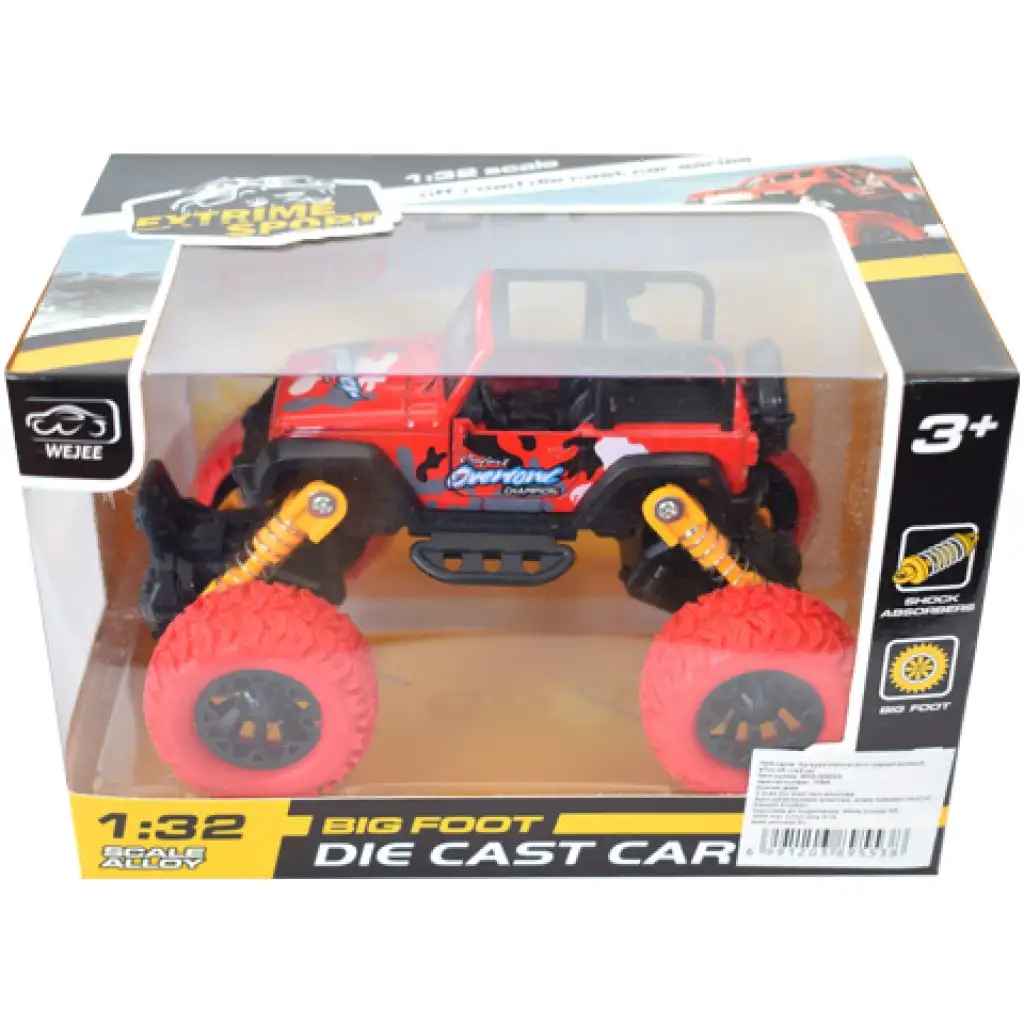 Off-Road Rückziehauto roter Jeep Geländewagen 1/32 Bild 1