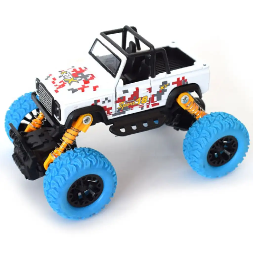 Off-Road Rückziehauto weißer Geländewagen 1/32 Bild 2