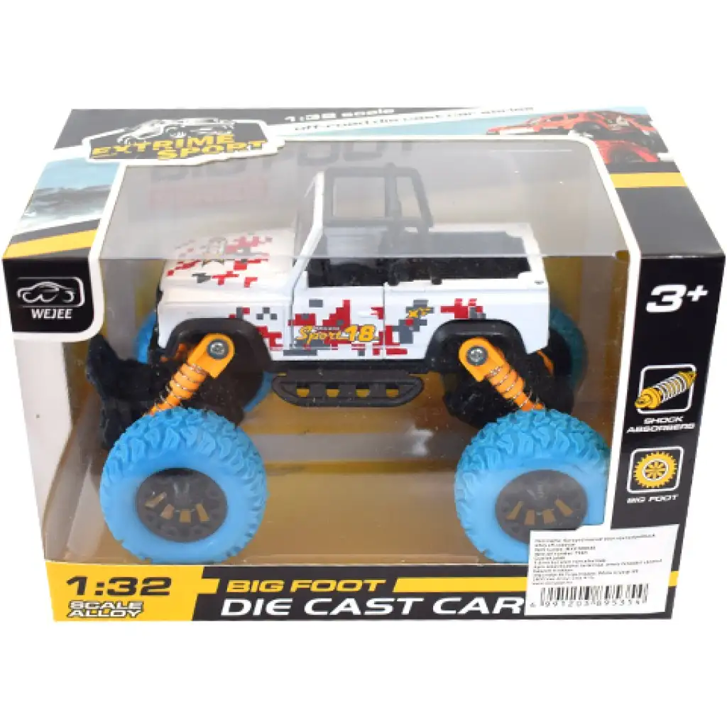 Off-Road Rückziehauto weißer Geländewagen 1/32 Bild 1