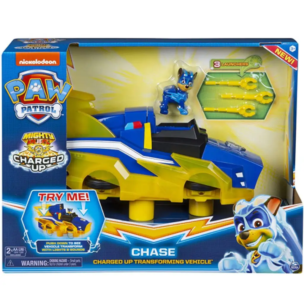 Paw Patrol Mighty Pups: Chase Deluxe Fahrzeug mit Licht und Sound - Spin Master Bild 1