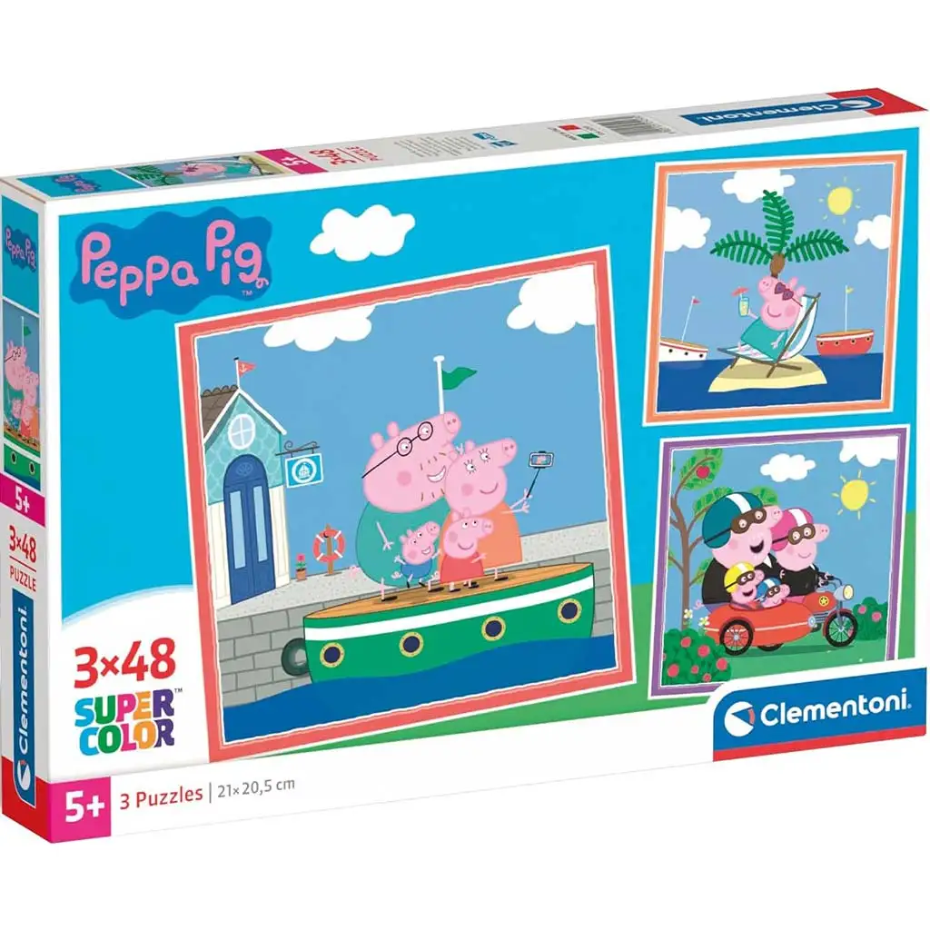 Peppa Wutz 3x48 Teile Supercolor Puzzle - Clementoni Bild 1