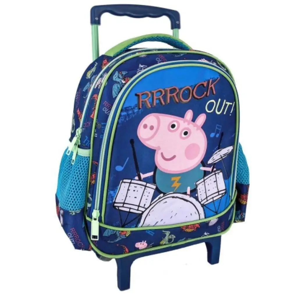 Peppa Wutz: Schorsch trommelt ziehbarer Kindergartenrucksack Bild 1