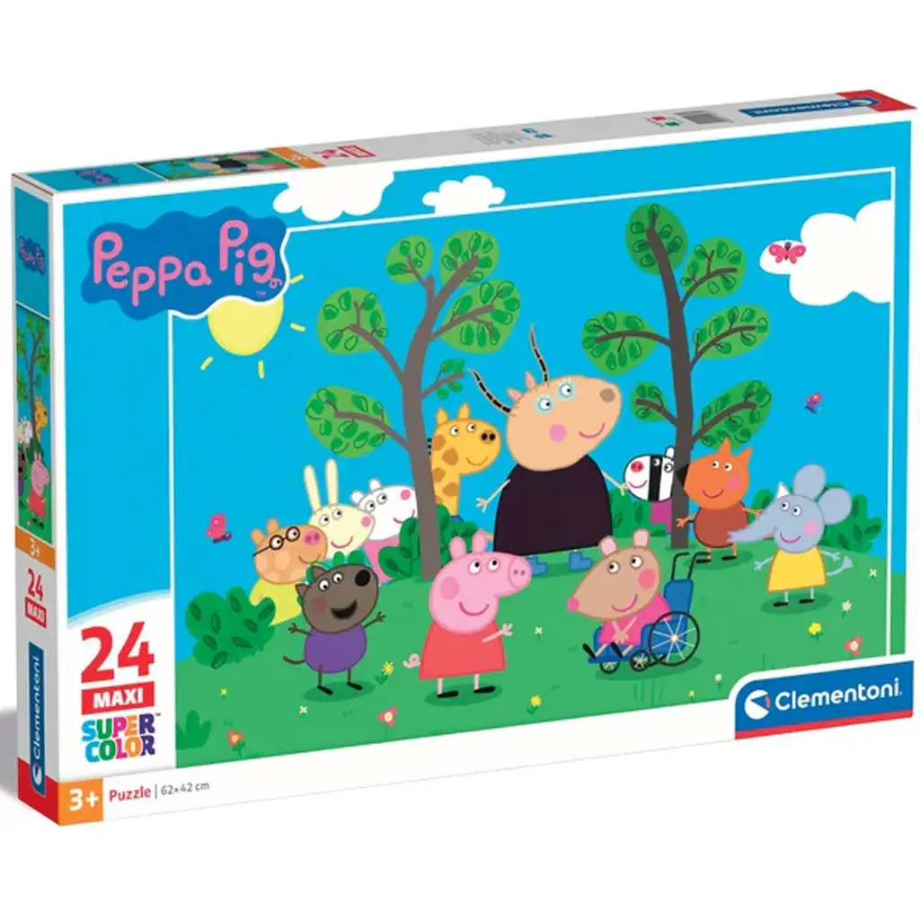 Peppa Wutz und Freunde 24-teiliges Maxi Supercolor Puzzle - Clementoni Bild 1