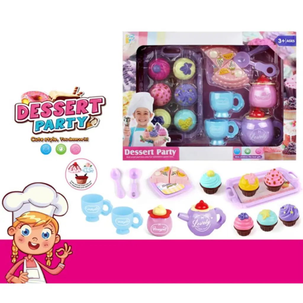 Plastik Tee- und Kuchenset mit Zubehör Bild 2