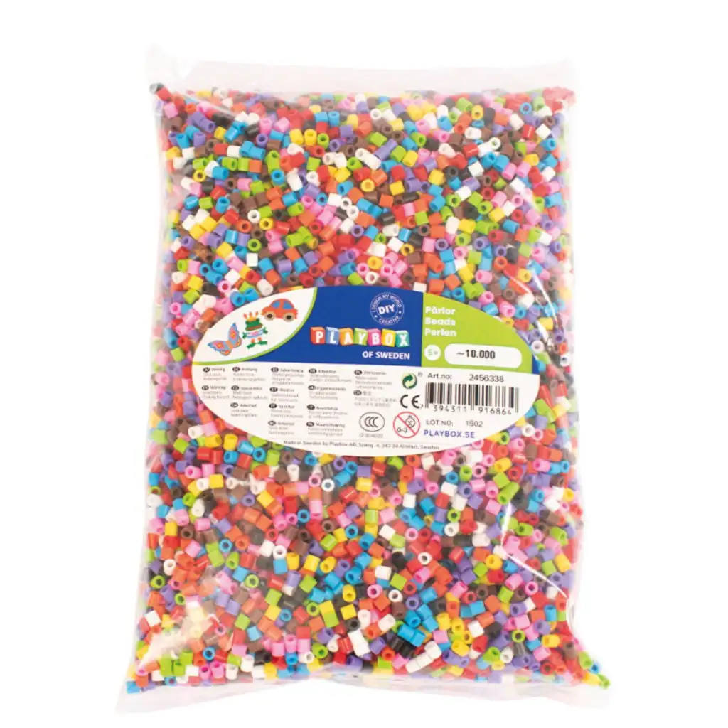PlayBox: 5mm MIDI bügelperlen 10000 Stück bunte Mischung mit 10 verschiedenen Farben Bild 1