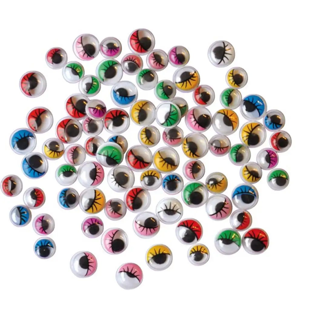 PlayBox: Bunte bewegliche Augen mit Wimpern 7-10mm 230 Stück Set Bild 1