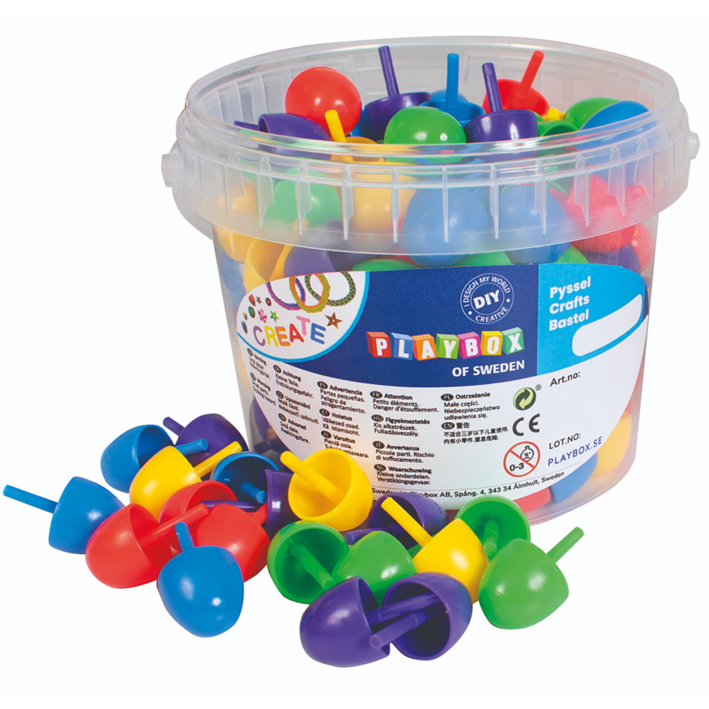 PlayBox: Bunter, großer Mosaik-Steckspiel 125-teiliges Set im Eimer 2cm Bild 1