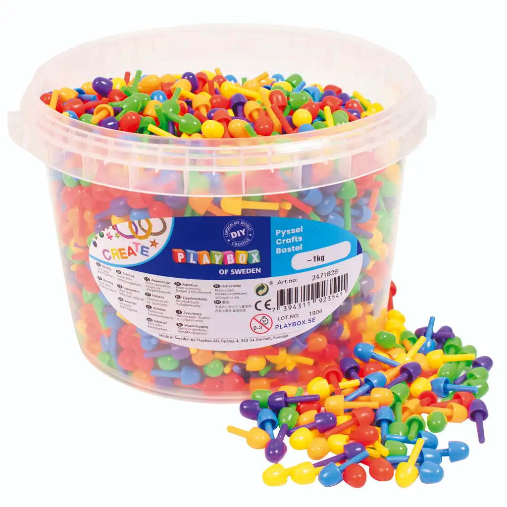 PlayBox: Bunter Mosaik-Steckspiel 2700-teiliges Set im Eimer 1cm Bild 1