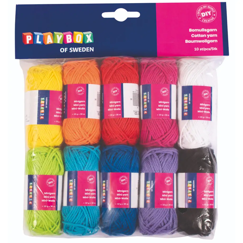 PlayBox: Buntes Baumwollgarn-Set 10x10 Gramm Bild 1