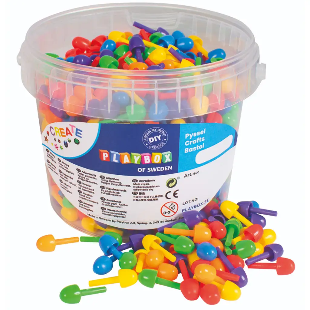 PlayBox: Buntes kleines Mosaik-Set mit 700 Stück in einem Eimer, 1 cm Bild 1