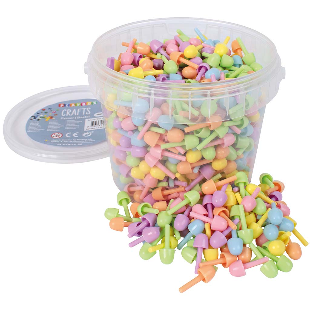 PlayBox: Buntes Mosaik mit 10-mm-Noppen, 700-teiliges Set im Eimer Bild 1