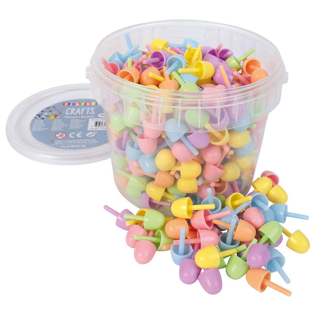 PlayBox: Buntes Mosaik-Set mit 350 Stück 15-mm-Noppen im Eimer Bild 1