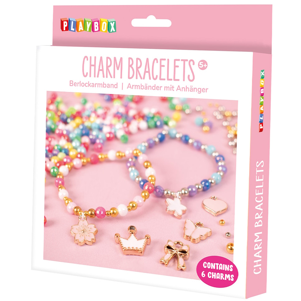 PlayBox: Charm Armband Bastelset mit Perlen und Anhängern 500 Stück Bild 1