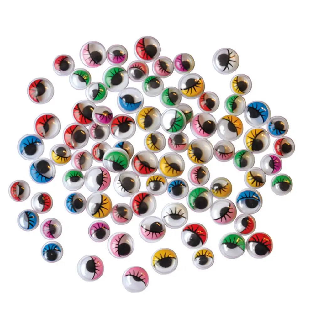 PlayBox: Dekorative bunte Augen mit Wimpern in vier Größen, 140er Set Bild 1