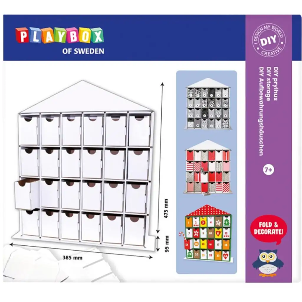 PlayBox: DIY Adventskalender mit 24 Fächern 44,5x39x9,5 cm Bild 1