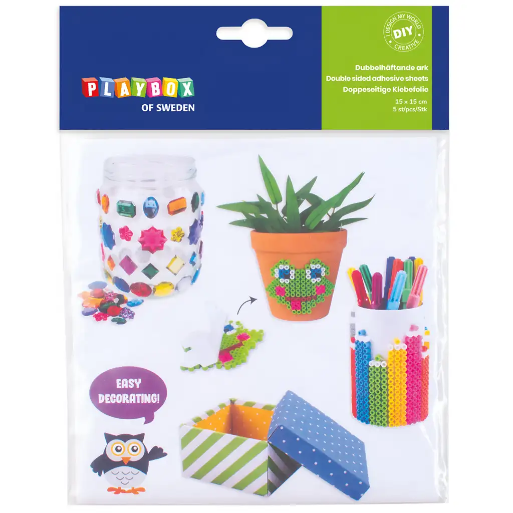 PlayBox: Doppelseitiges Klebeband-Set 15x15cm 5 Blätter Bild 1