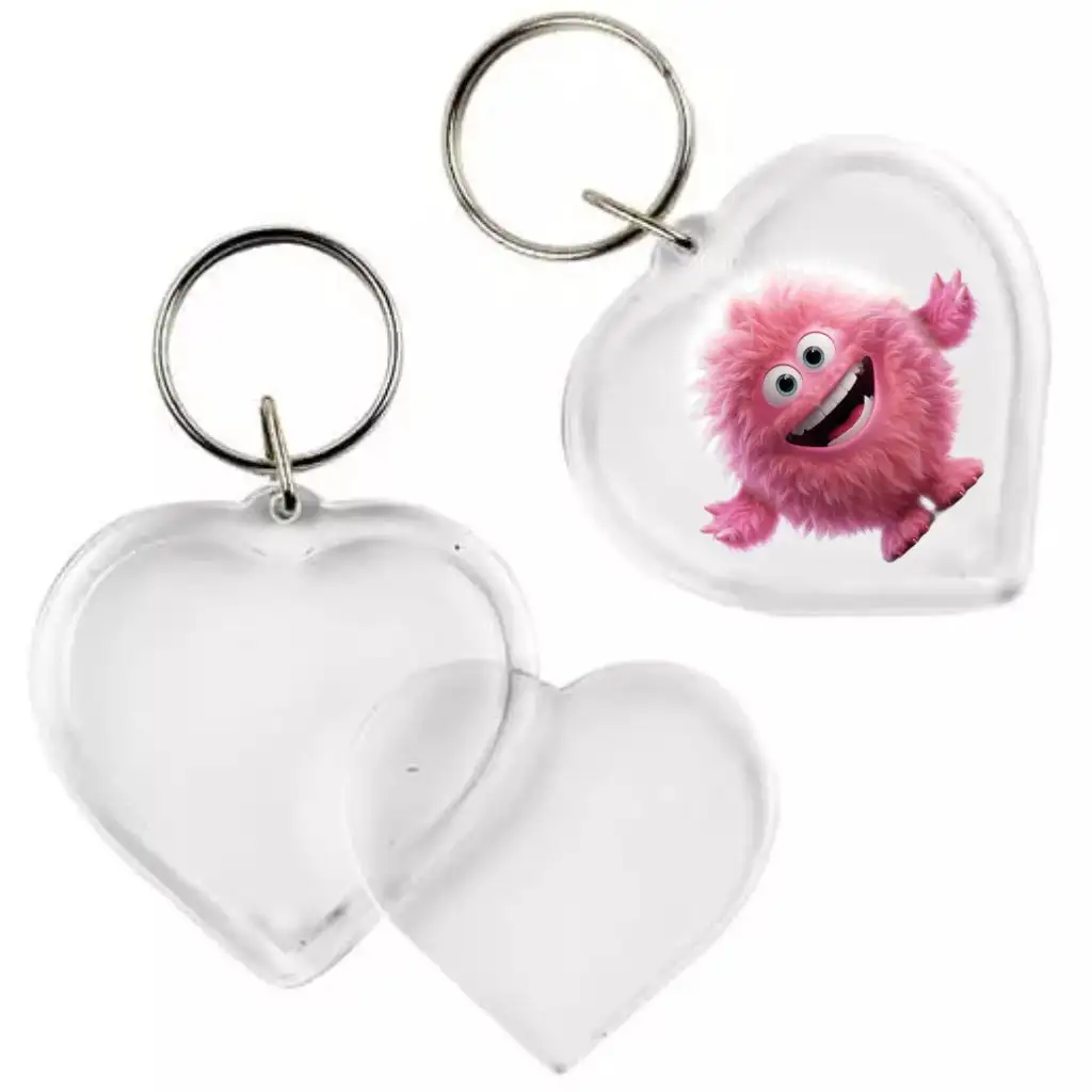 PlayBox: Transparenter herzförmiger Schlüsselanhänger mit 5cm Durchmesser 1Stück Bild 1