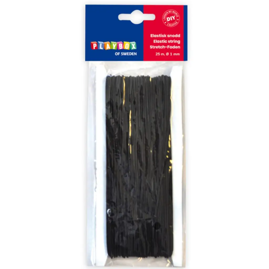 PlayBox: Elastische schwarze Schnur 25 Meter Rolle mit 1mm Dicke Bild 1