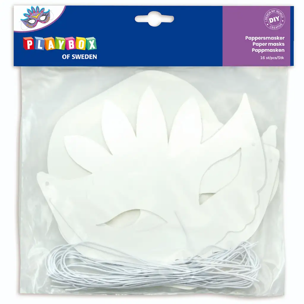PlayBox: Farbbares Papiermasken-Set 16-teilig Bild 1