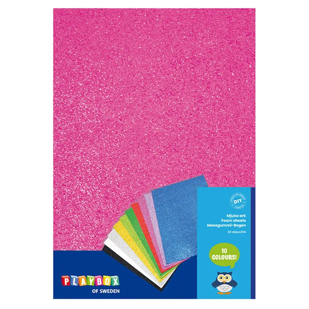 PlayBox: Glitzernde Dekorations-Schaumstoffplatten 10 Stück A4 Bild 1