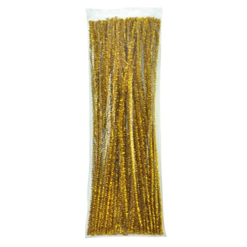 PlayBox: Goldfarbene Chenille-Fäden 100 Stück 6mm Bild 1