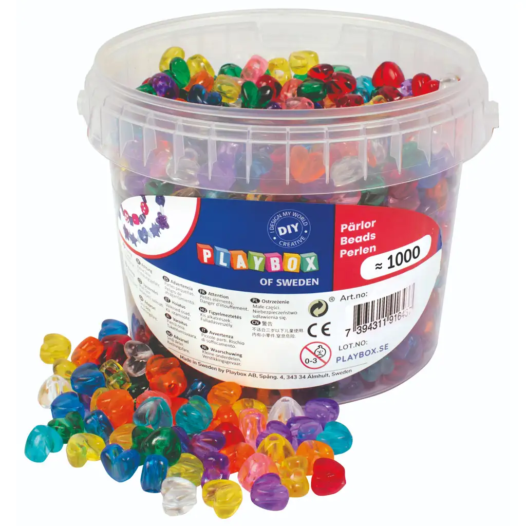 PlayBox: Herzförmiges, buntes 1000-teiliges Perlen-Set Bild 1