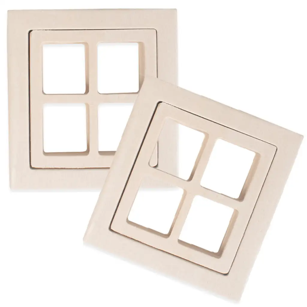 PlayBox: Holzfenster-Set 2-teilig 8x8,5cm Bild 1